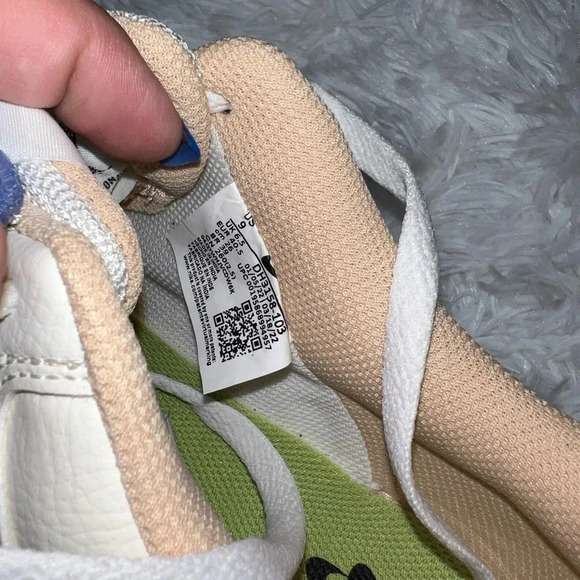 Nike Court Vision Low Basic White and Neutral Sneakers Tan Swoosh - Picture 6 of 6